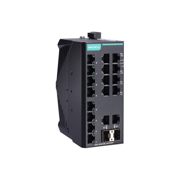 MOXA EDS-2018-ML-2GTXSFP Unmanaged Ethernet Switch