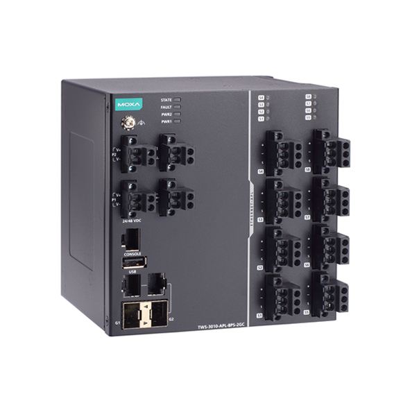 MOXA TWS-3010-APL-8PS-2GC-T Two-wire Ethernet Switch