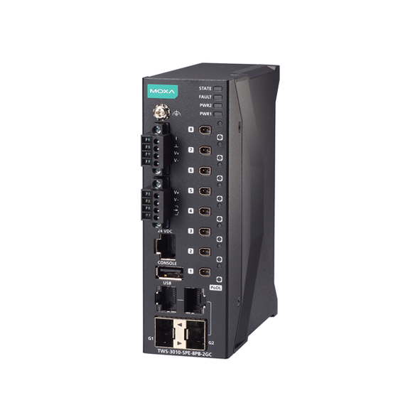 MOXA TWS-3010-SPE-8PB-2GC-T Two-wire Ethernet Switch