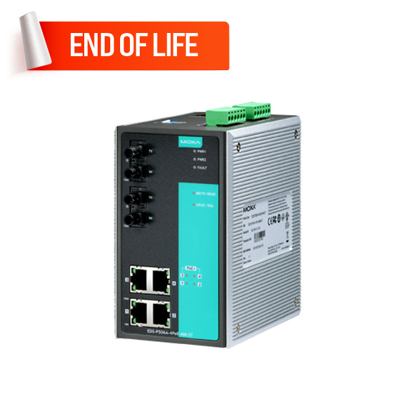 MOXA EDS-P506A-4PoE-MM-ST-T Managed Ethernet Switches