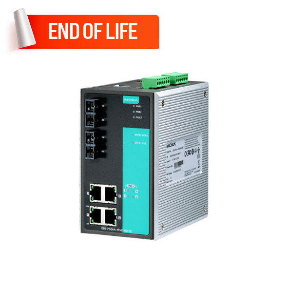 MOXA EDS-P506A-4PoE-SS-SC-T Managed Ethernet Switches