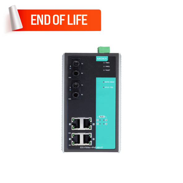 MOXA EDS-P506A-4PoE-MM-ST Managed Ethernet Switches