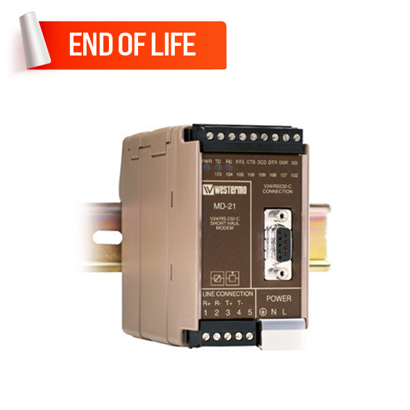 Westermo MD-21 DC Industrial Current Loop to Serial Converter